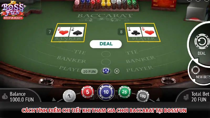 Cách tính điểm chi tiết khi tham gia chơi baccarat tại Bossfun